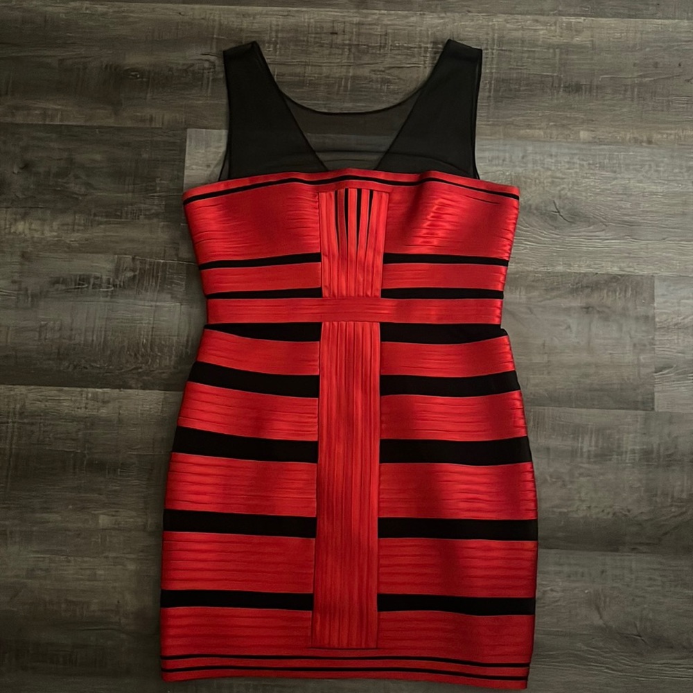 BCBG red and black dress